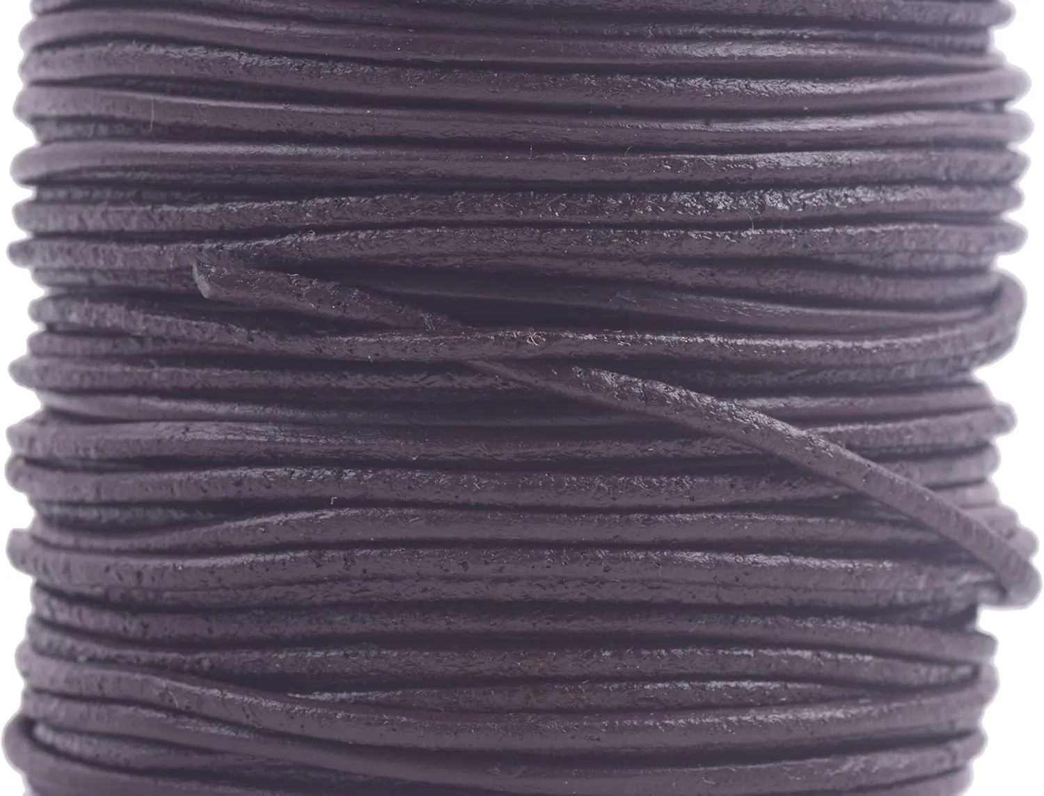 KONMAY 1.5mm Round Real Leather Cord, 25 Yards Matte Brown Leather String Cord for Jewelry Making, Necklaces, Bracelets and Crafting