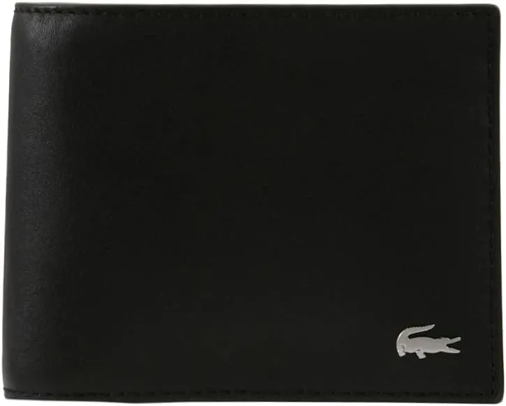 Lacoste Men's Fitzgerald Small Billfold Wallet, Black, One Size