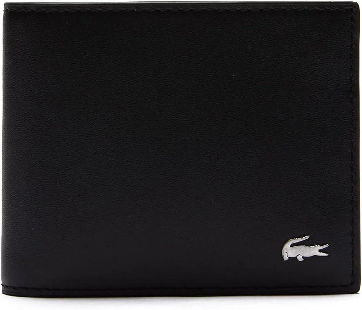 Lacoste Men's Fitzgerald Small Billfold Wallet, Black, One Size