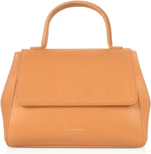 Ladyfinger Top Handle Handbag with Crossbody Strap, 9.4 x 7.1 x 4.7 inches, Genuine Embossed Leather
