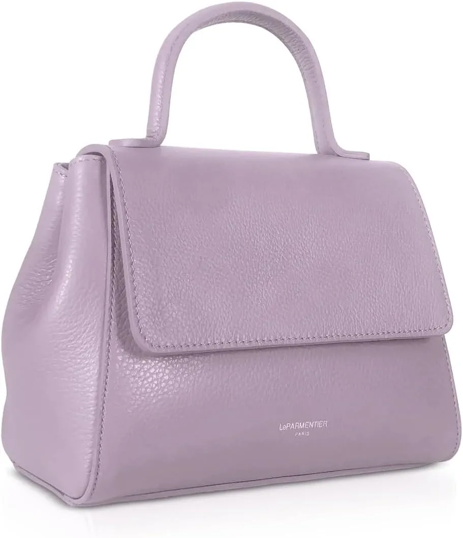 Ladyfinger Top Handle Handbag with Crossbody Strap, 9.4 x 7.1 x 4.7 inches, Genuine Embossed Leather
