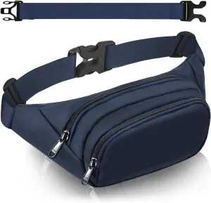 Large Fanny Pack for Women Men - Syican Waist bag with 3-Zipper Pockets, Gifts for Enjoy Sports Traveling Workout Casual Hands-Free crossbody bags Fits MAX 7.9'' iPad & 6.6'' Phone