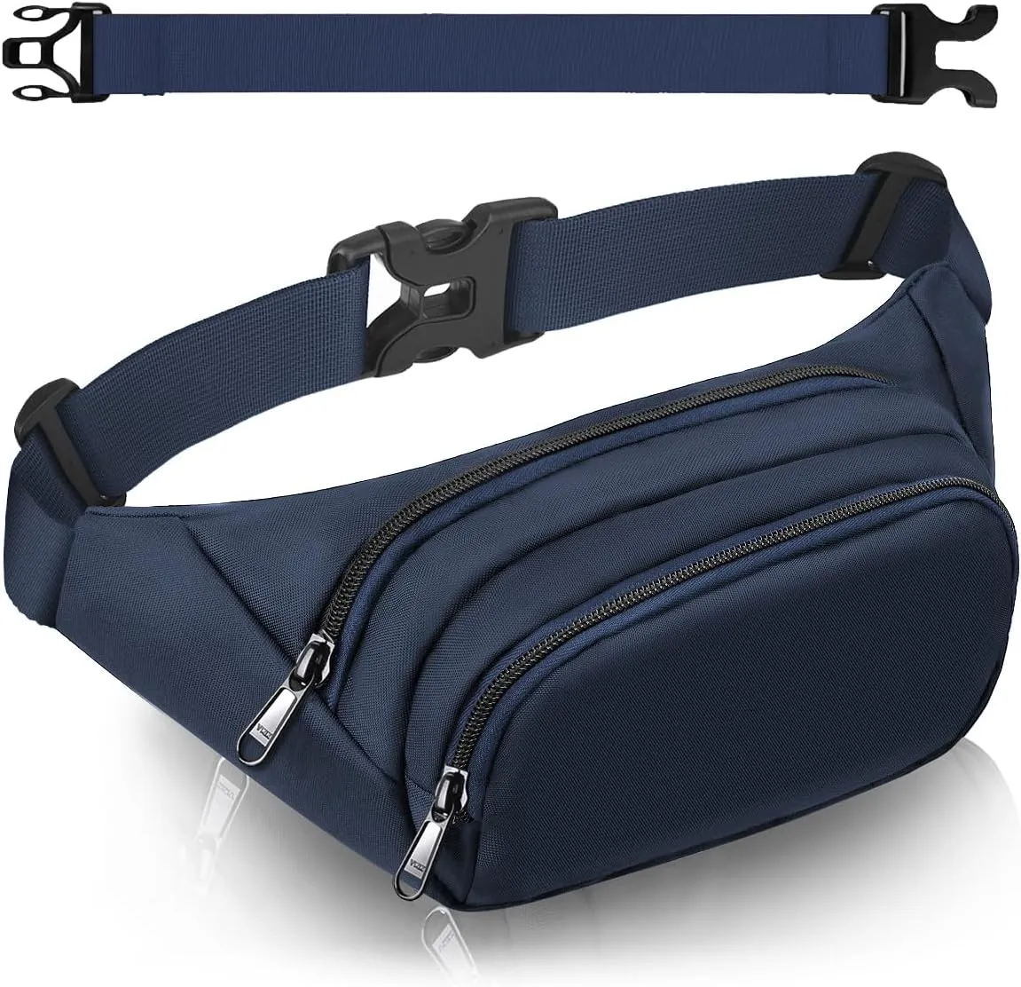 Large Fanny Pack for Women Men - Syican Waist bag with 3-Zipper Pockets, Gifts for Enjoy Sports Traveling Workout Casual Hands-Free crossbody bags Fits MAX 7.9'' iPad & 6.6'' Phone
