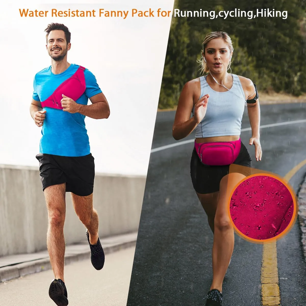 Large Fanny Pack for Women Men - Syican Waist bag with 3-Zipper Pockets, Gifts for Enjoy Sports Traveling Workout Casual Hands-Free crossbody bags Fits MAX 7.9'' iPad & 6.6'' Phone