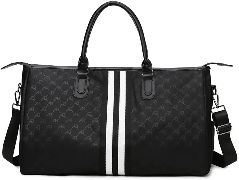 Large Size Travel Bag Design Luxury Duffle Tote Bags For Women And Men 2025 new In PVC Printing Letter Modification Handbags(Black)