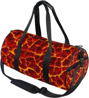 Lava Pattern Gym Duffle Bag for Women Men Sports Fitness Bag Workout Travel Gymnastics Dance