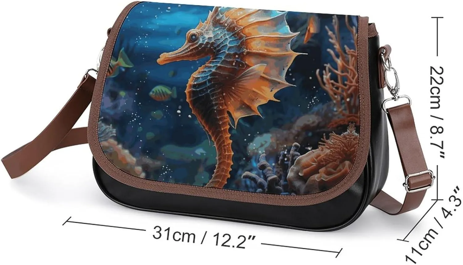 Leather Crossbody Bag for Women Siamese Cat Art Detachable Strap Handbags Travel Purse Shoulder Bags for Daily Use
