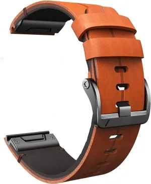 leather watch band for garmin fenix 7/7x fenix 6/6x fenix 5x/5 plus Forerunner 965 955 935 745 epix Pro Gen 2 full grain 22mm 26mm quick fit Watch Strap replacement for Men brown