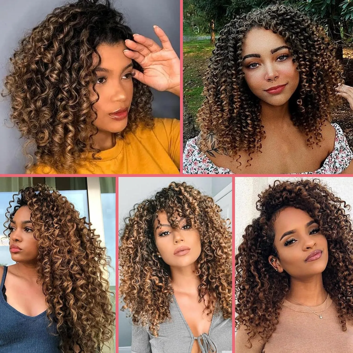 Leeven Gogo Curl Crochet Hair 14 Inch 8 Packs Black Ocean Wave Crochet Hair Pre Looped Deep Twist Goddess Box Braids Curly Water Wave Synthetic Braiding Hair for Women Girl Kids