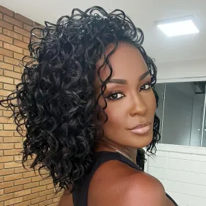 Leeven Gogo Curl Crochet Hair 8 Inch 8 Packs Black Pre Looped Ocean Wave Crochet Hair Short Curly Bohemian Crochet Box Braids Synthetic Water Wave Braiding Hair for Women Girl Kids