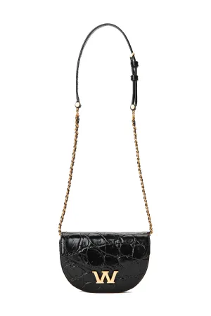 Legacy Satchel Crossbody,  Croc Black