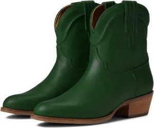 LEHOOR Women Cowboy Western Ankle Boots Pointed toe Low Stacked Heel Cowgirl Booties V Cut Retro Slouch 2 Inch Chunky Block Heel Slip On Short Dress Boots Wide Calf Casual Winter 4-11 M US