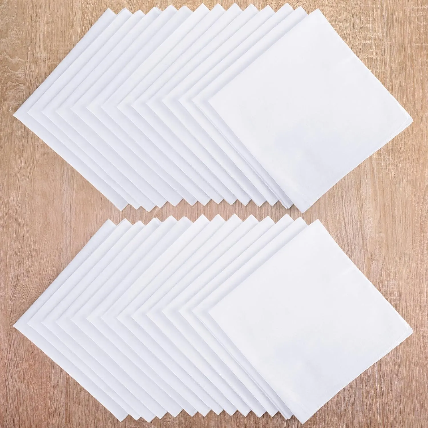 Leinuosen White Handkerchiefs Bulk Men's Handkerchiefs Cotton Classic Hankies Pocket Square Towel White for Tea Party
