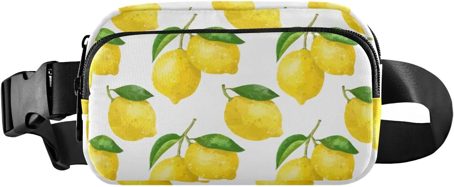 Lemon Pattern Fanny Pack Crossbody Bag for Men Women Belt Bag Bum Bag with Adjustable Strap, Fashion Waist Packs for Travel Running Workout