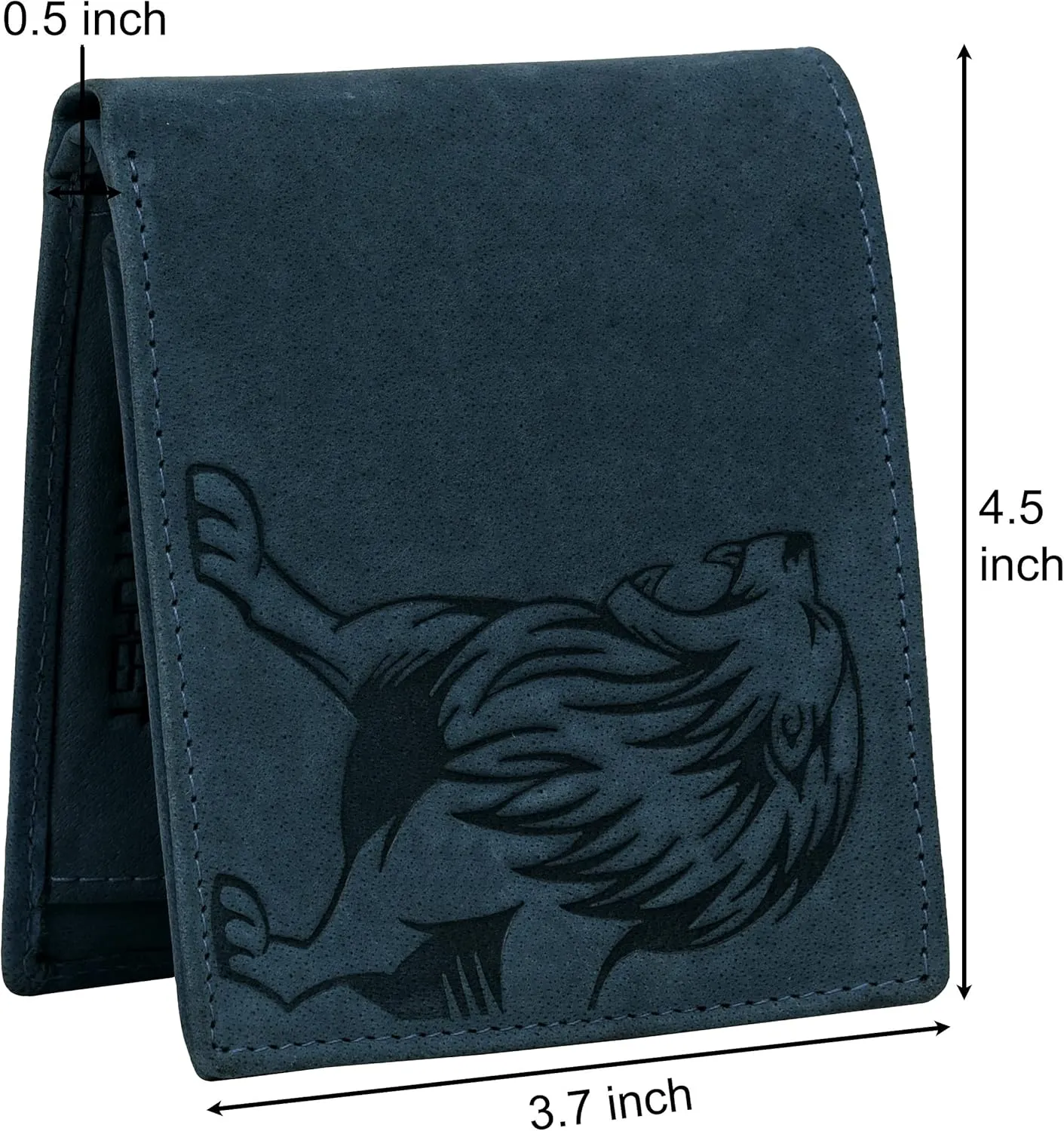 Leo Leather Wallet for Men, Vintage Blue, Vintage