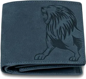 Leo Leather Wallet for Men, Vintage Blue, Vintage