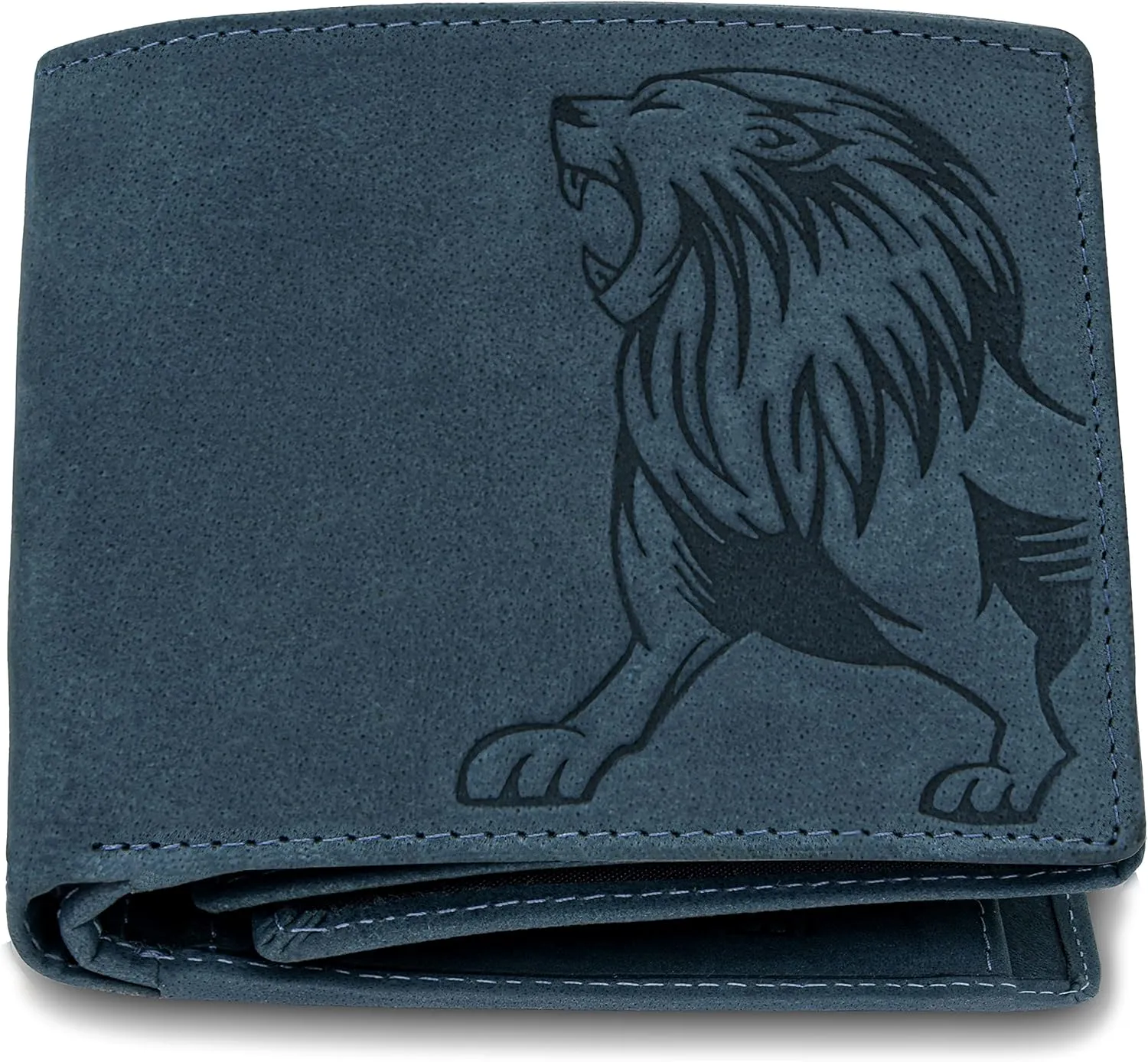 Leo Leather Wallet for Men, Vintage Blue, Vintage