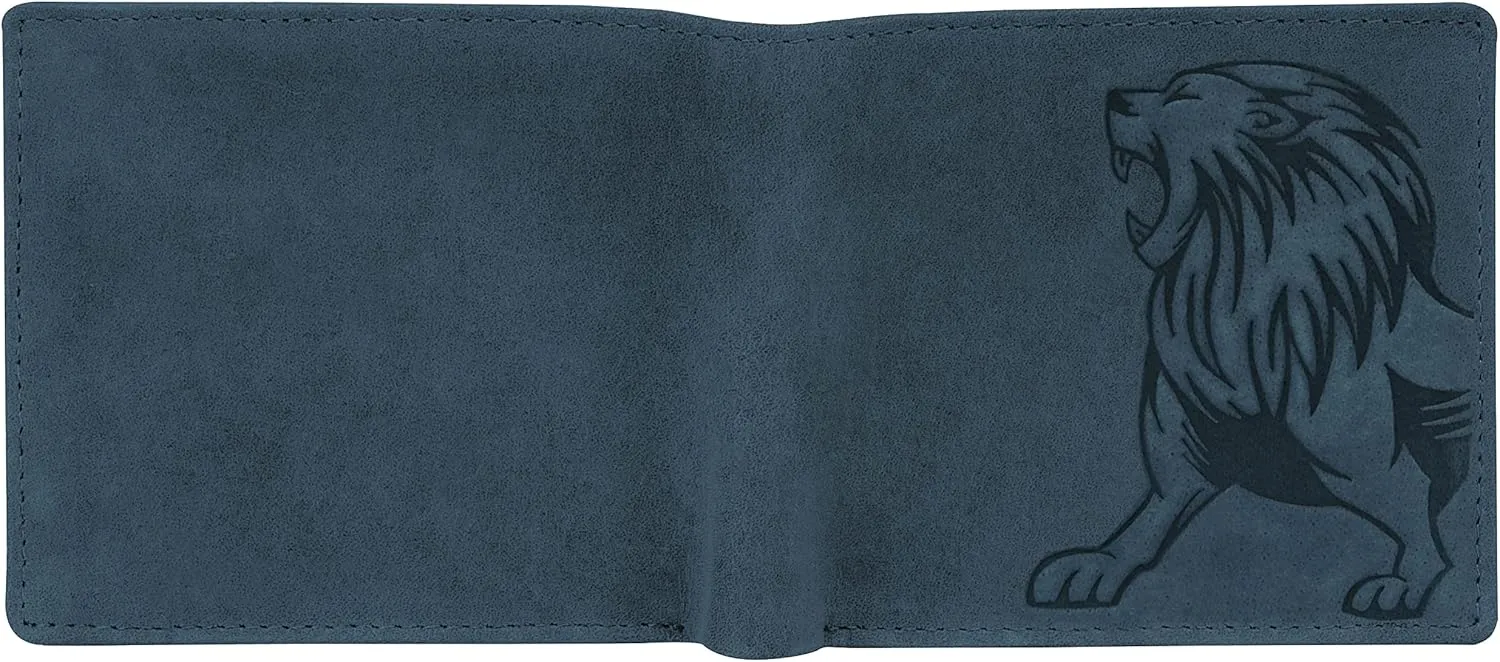 Leo Leather Wallet for Men, Vintage Blue, Vintage