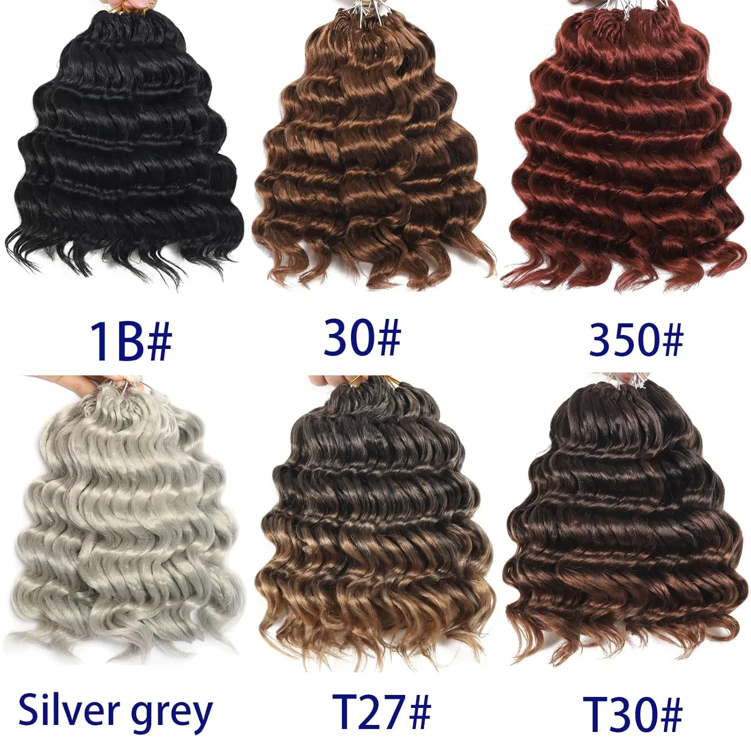 Light Brown Ocean Wave Crochet Hair 9 Inch Curly Crochet Hair Ocean Wave Medium Blonde 7 Packs Deep Wave Short Wavy Crochet Braids Hair Extensions for Women Water Wave
