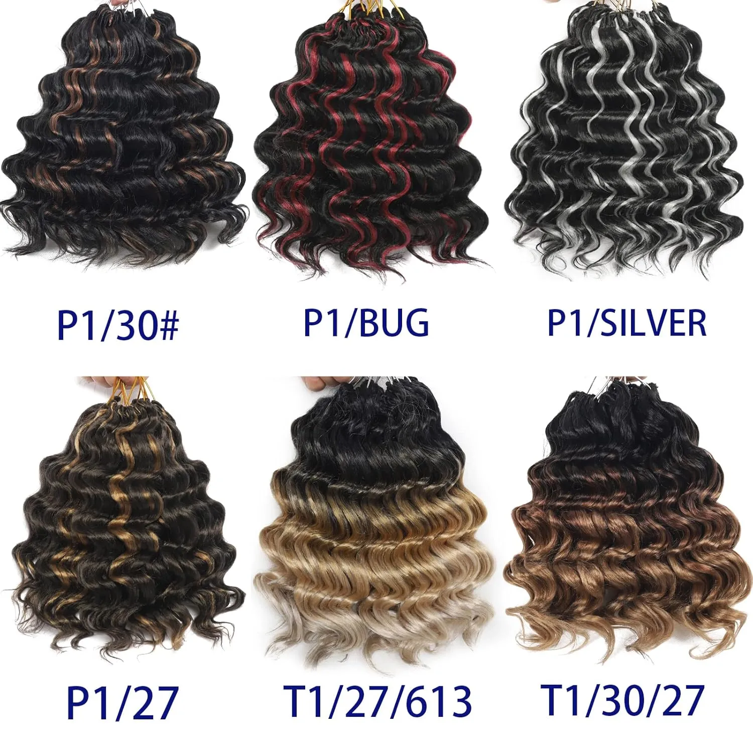 Light Brown Ocean Wave Crochet Hair 9 Inch Curly Crochet Hair Ocean Wave Medium Blonde 7 Packs Deep Wave Short Wavy Crochet Braids Hair Extensions for Women Water Wave