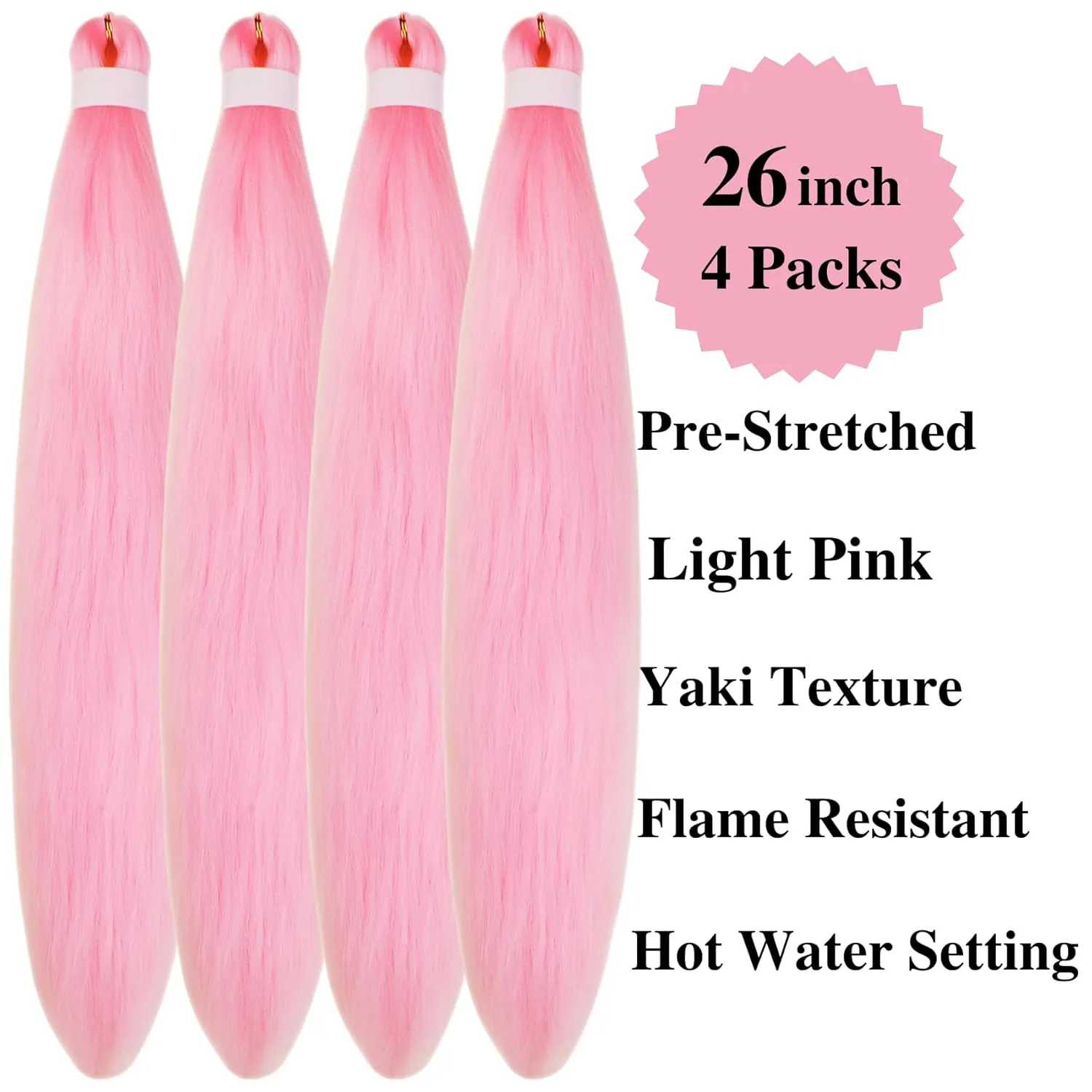 Light Pink Braiding Hair Pre stretched Curly Ocean Wave Crochet Braids Prestretched Braiding Hair Extensions Hypoallergenic Ez Braid Synthetic Knotless Yaki