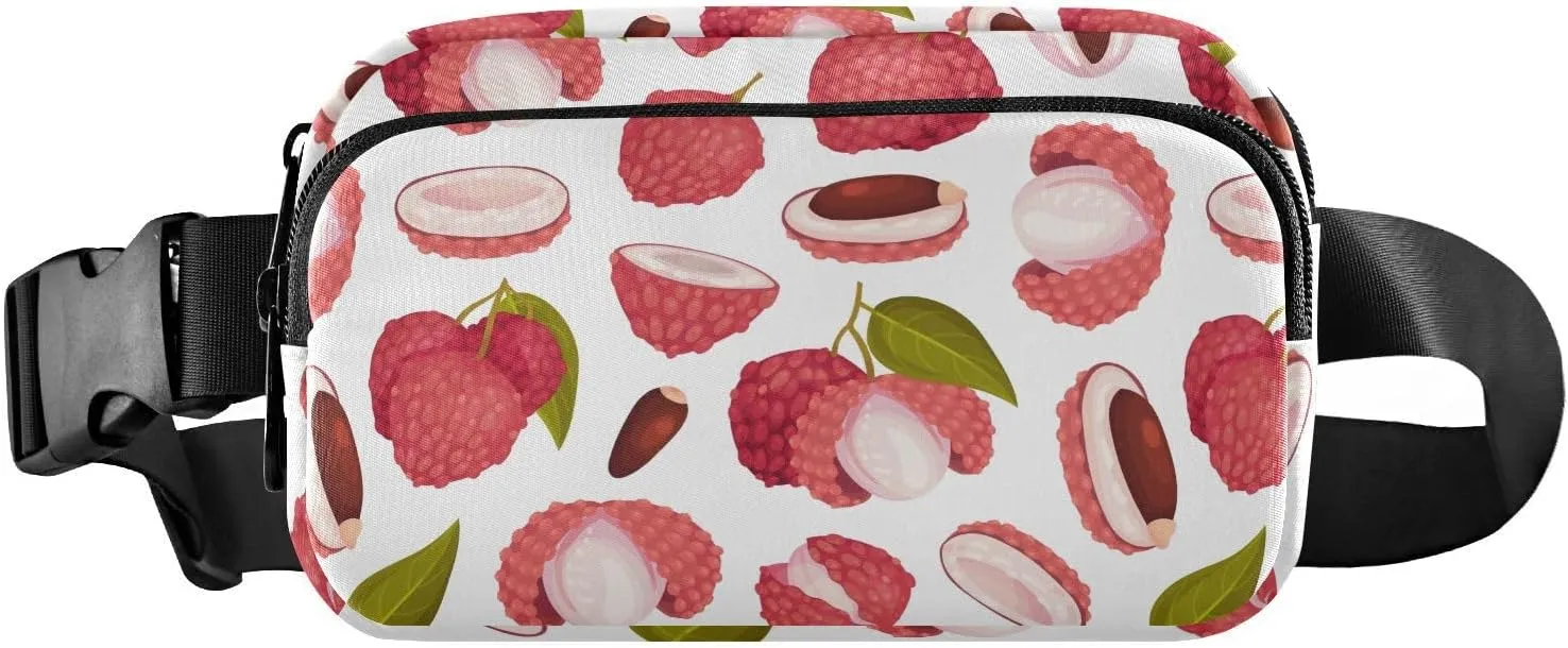 Litchi Fruit Fanny Pack Crossbody Bag for Men Women Belt Bag Bum Bag with Adjustable Strap, Fashion Waist Packs for Travel Running Workout