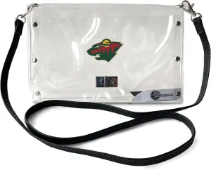 Littlearth Minnesota Wild NHL Clear Envelope Purse with Black Fashion Strap