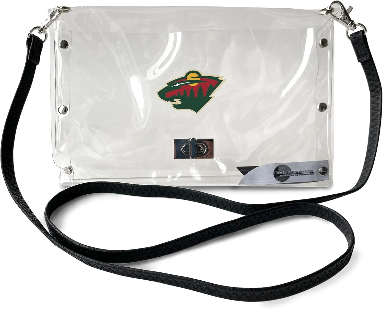Littlearth Minnesota Wild NHL Clear Envelope Purse with Black Fashion Strap
