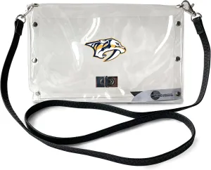 Littlearth Nashville Predators NHL Clear Envelope Purse with Black Fashion Strap