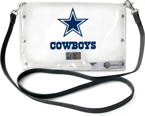 Littlearth NFL Clear Envelope Purse with Black Fashion Strap