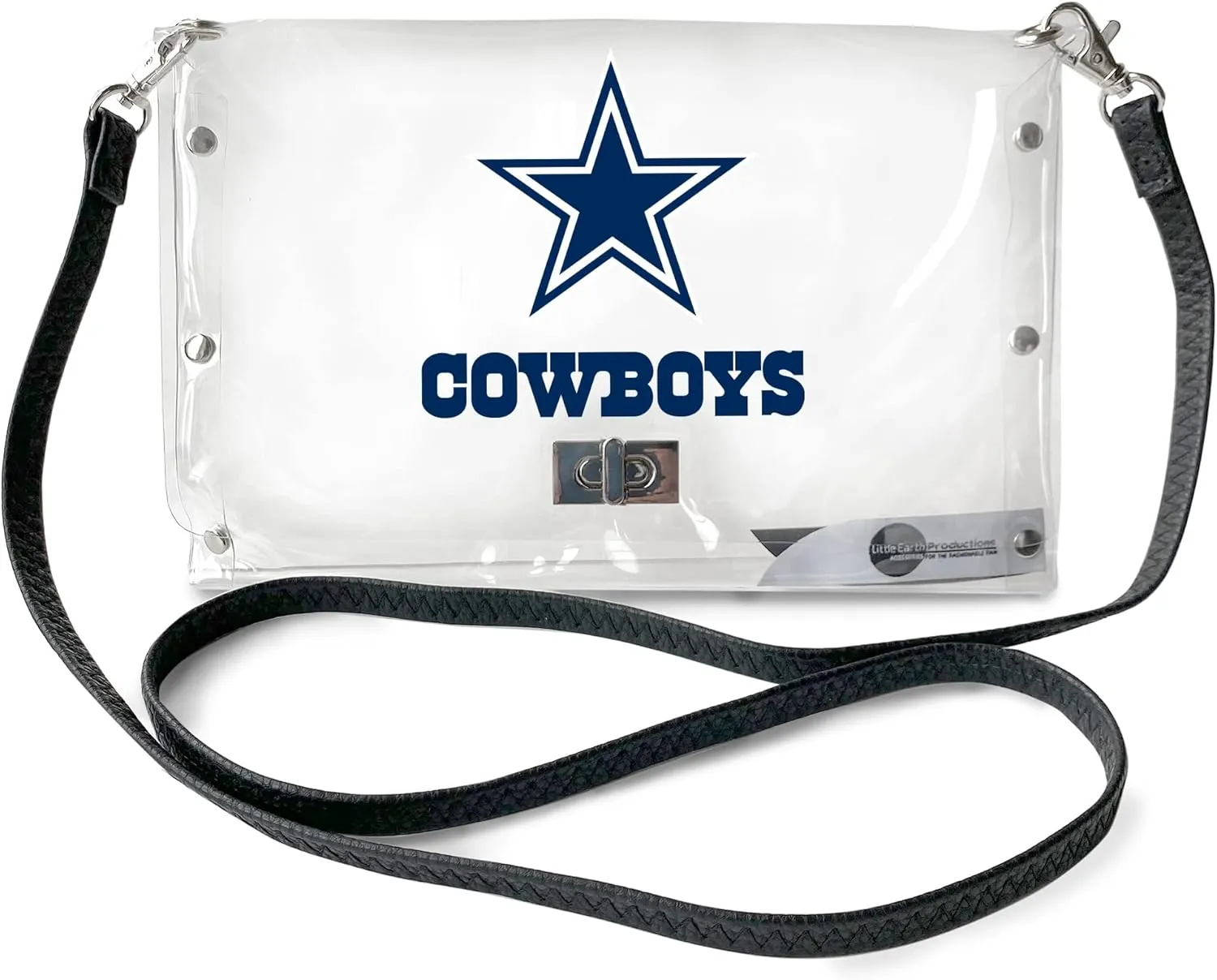 Littlearth NFL Clear Envelope Purse with Black Fashion Strap