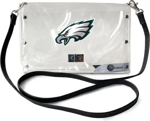 Littlearth NFL Clear Envelope Purse with Black Fashion Strap