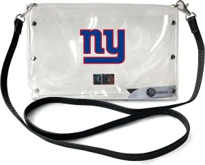 Littlearth NFL Clear Envelope Purse with Black Fashion Strap