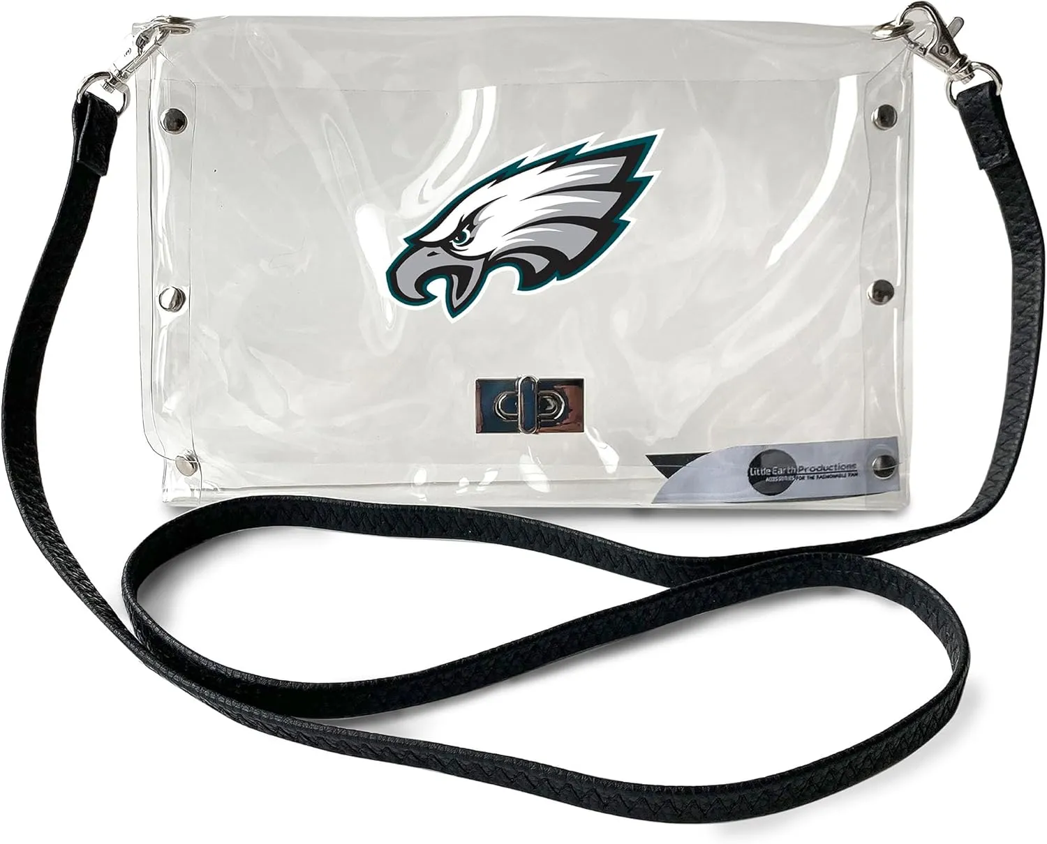 Littlearth NFL Clear Envelope Purse with Black Fashion Strap
