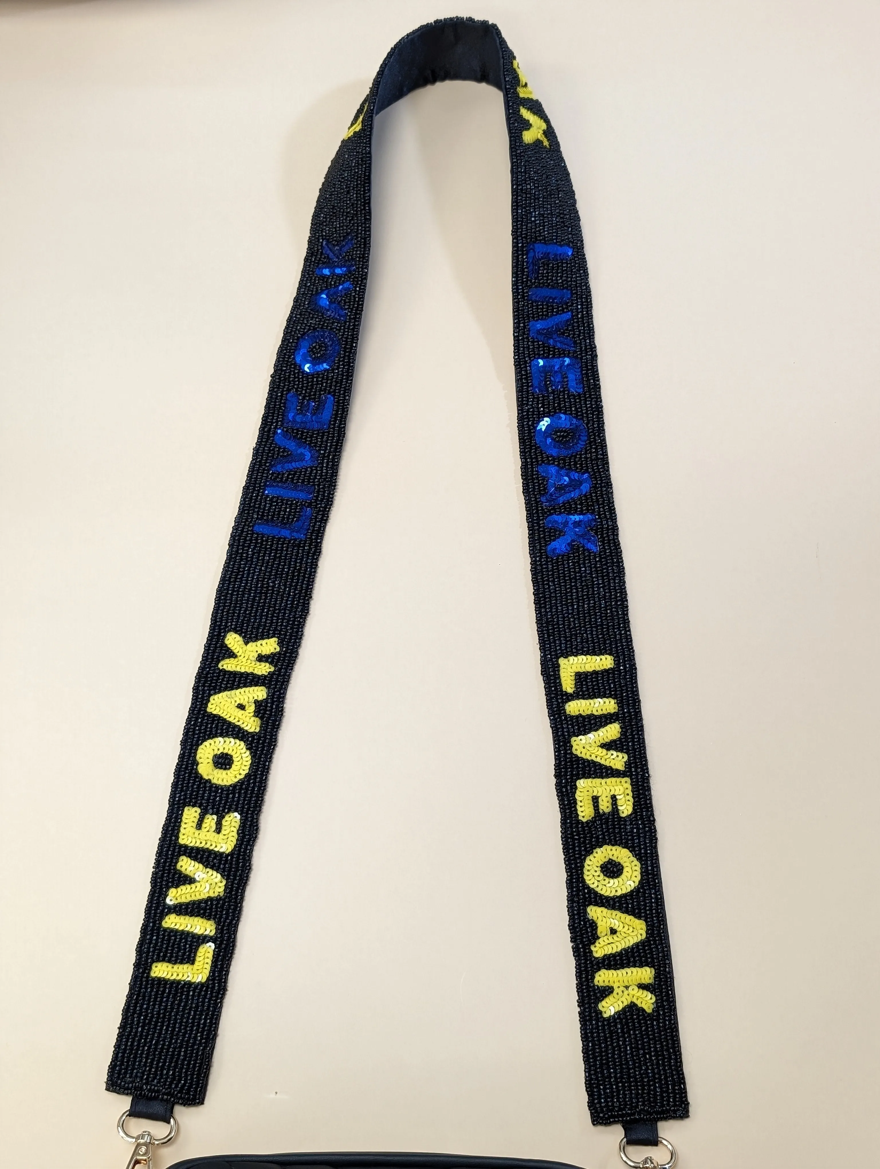 Live Oak Eagles | Custom Sequin   Beaded Purse Strap