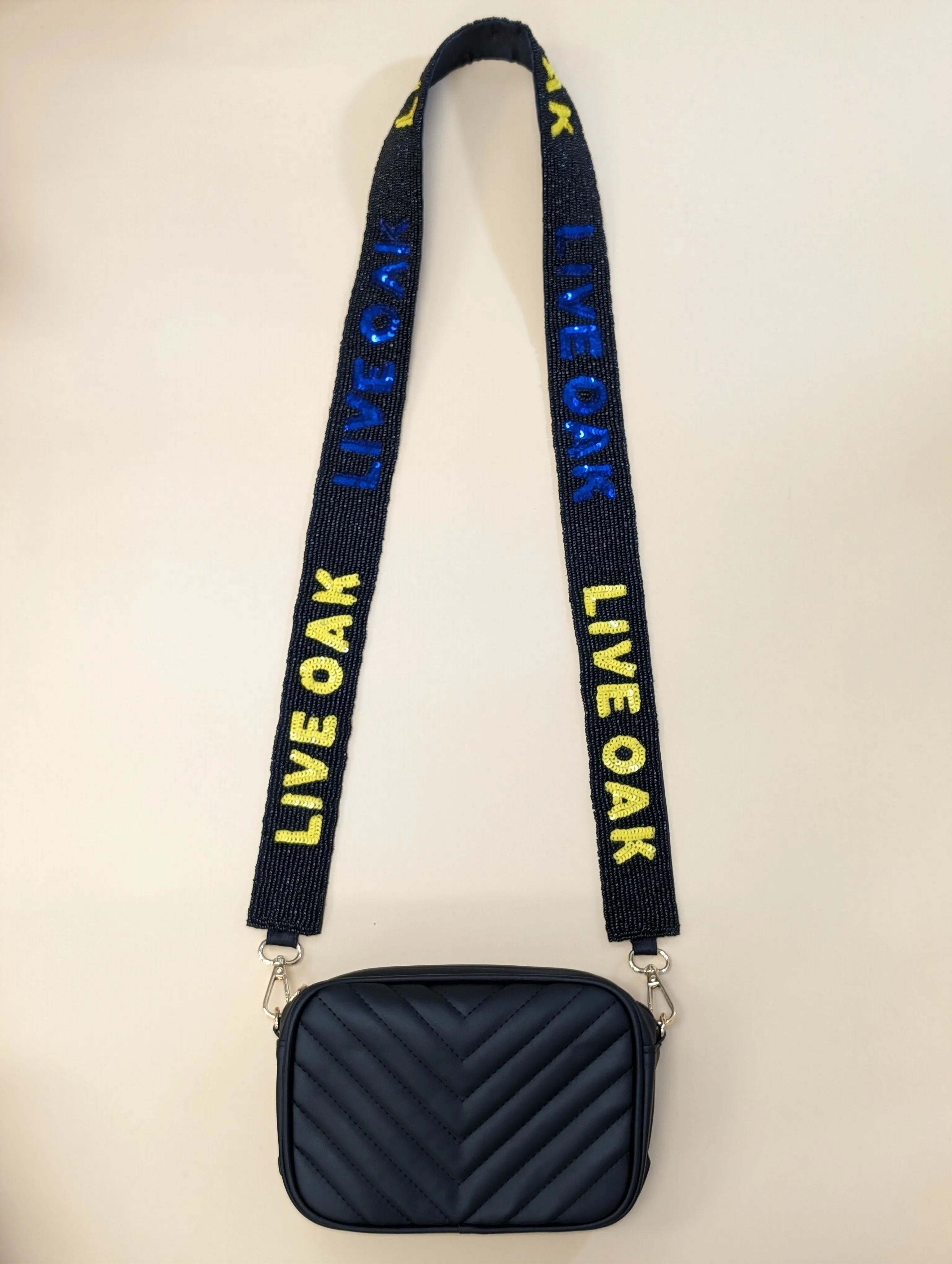Live Oak Eagles | Custom Sequin   Beaded Purse Strap