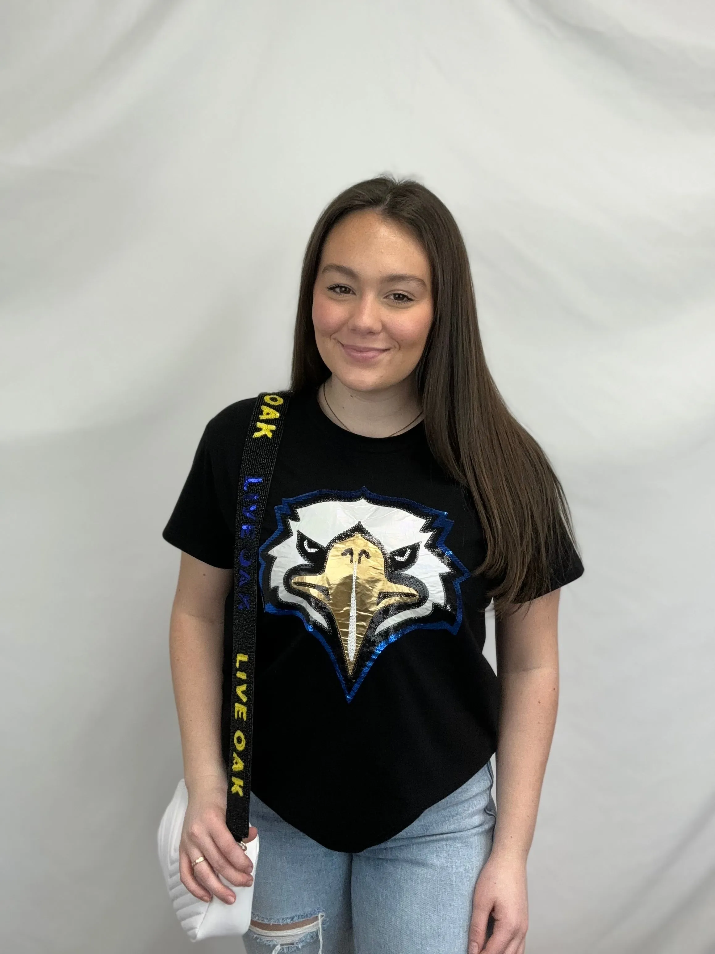 Live Oak Eagles | Custom Sequin   Beaded Purse Strap