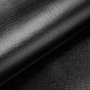 Livelynine 15.8x394 Crocodile Wallpaper Peel and Stick Faux Leather Wallpaper Removable Black Textured Wall Paper Sticker Pull and Stick Bedroom Living Room Contact Paper for Cabinets Headboard Books