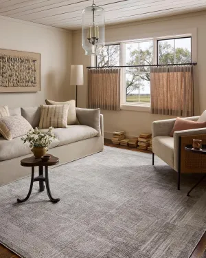 Loloi II Hollis Collection HOL-04 Smoke/Mist 2'-7" x 4' Accent Rug