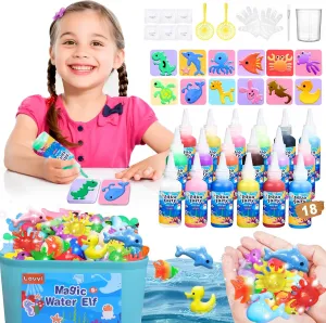 Lovyi Magic Water Elf Toy Kit,Aqua Fairy Water Gel Kit,DIY Squishy Maker with 18 gels &12 Shape Toolings,Magic Gel Water Pets,Squishy Making kit,Toys for Boys&Girls,Birthday Gifts for Kids Ages 5-8