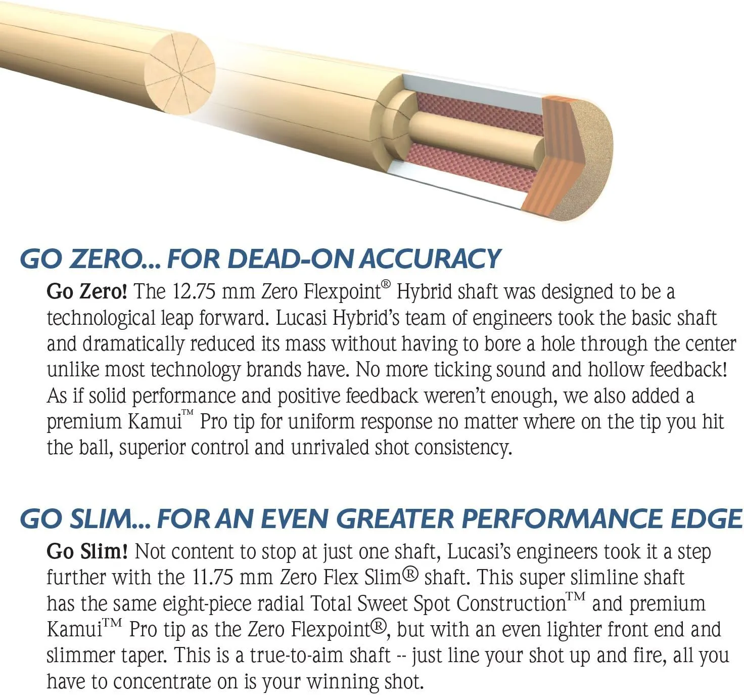 Lucasi Hybrid LHE10 Black Shadow Sleek and Simple Technology Cue
