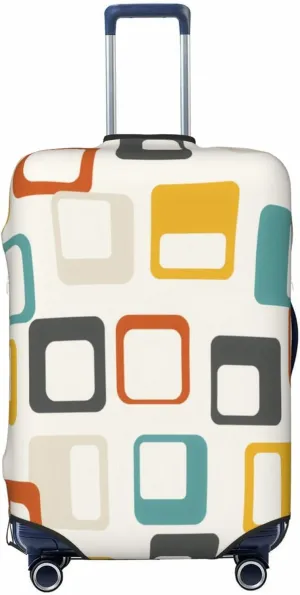 Luggage Cover For Travel Mid Century Atomic Lines Geometric Pattern– Scratch-Resistant Ideal For Travel 20-28 Inch.