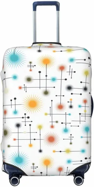Luggage Cover For Travel Modern Mid Century Geometric Atomic Lines Star–dustproof Ideal For Travel 20-28 Inch.