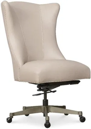 Lynn Executive Swivel Tilt Chair with Cream Leather by Hooker Furnishings