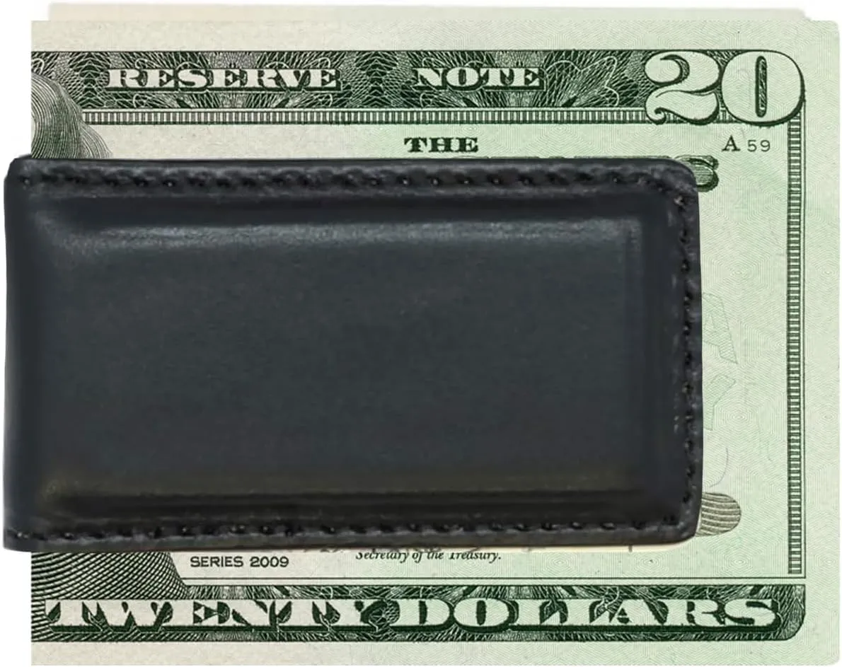 Magnetic Money Clip for Men Genuine Leather Money Clip for Men with 2 Strong Shielded Magnets | Minimalist, Slim Money Clip Holds 12 to 15 Bills