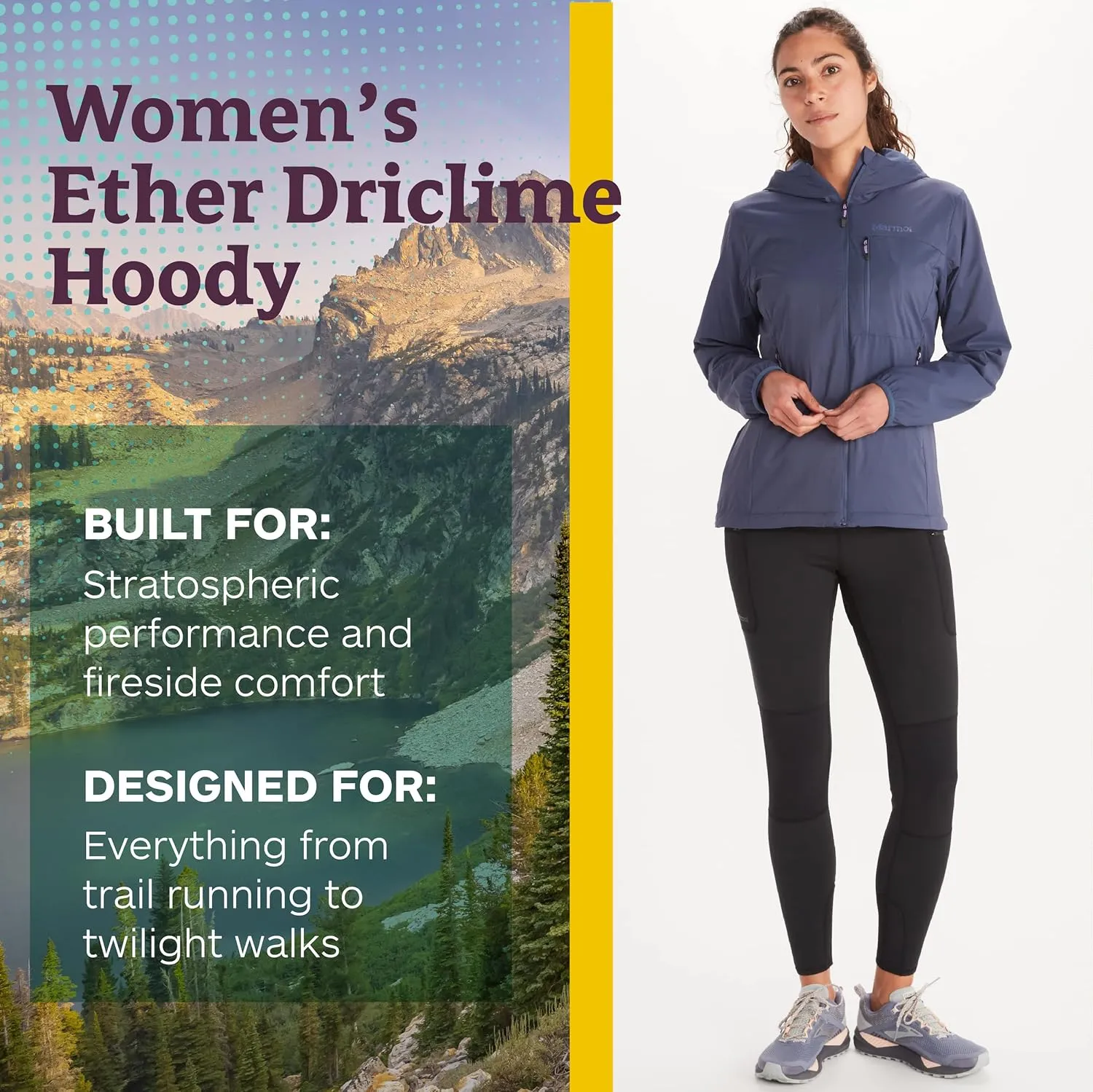 MARMOT Women's Ether Driclime Hoody - Breathable, Comfortable, Packable Windbreaker Jacket with Hood