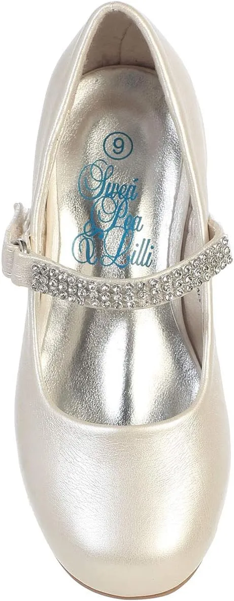 Mary Jane Shoes for Girls Dress Shoes Flower Girl Heels for Church Wedding Easter Christmas Zapatillas para Niñas de Vestir