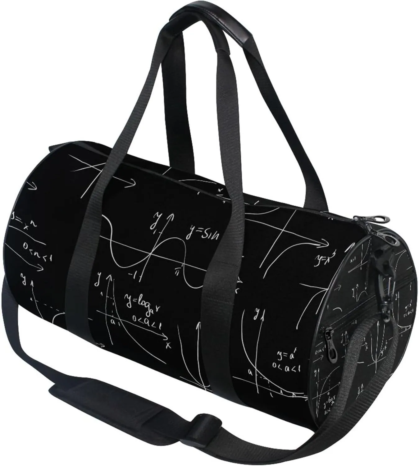 Mathematical Formula Black Gym Duffle Bag for Women Men Sports Fitness Bag Workout Travel Gymnastics Dance