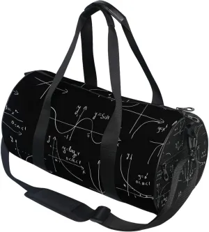 Mathematical Formula Black Gym Duffle Bag for Women Men Sports Fitness Bag Workout Travel Gymnastics Dance