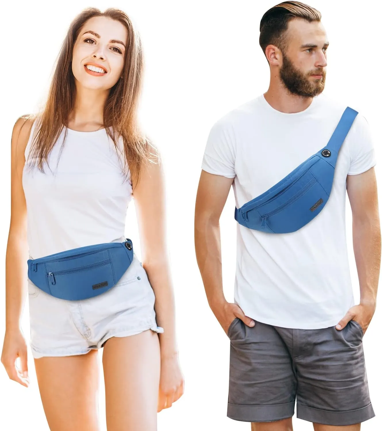 MAXTOP Large Crossbody Fanny Pack with 4-Zipper Pockets,Gifts for Enjoy Sports Festival Workout Traveling Running Casual Hands-Free Wallets Waist Pack Phone Bag Carrying All Phones